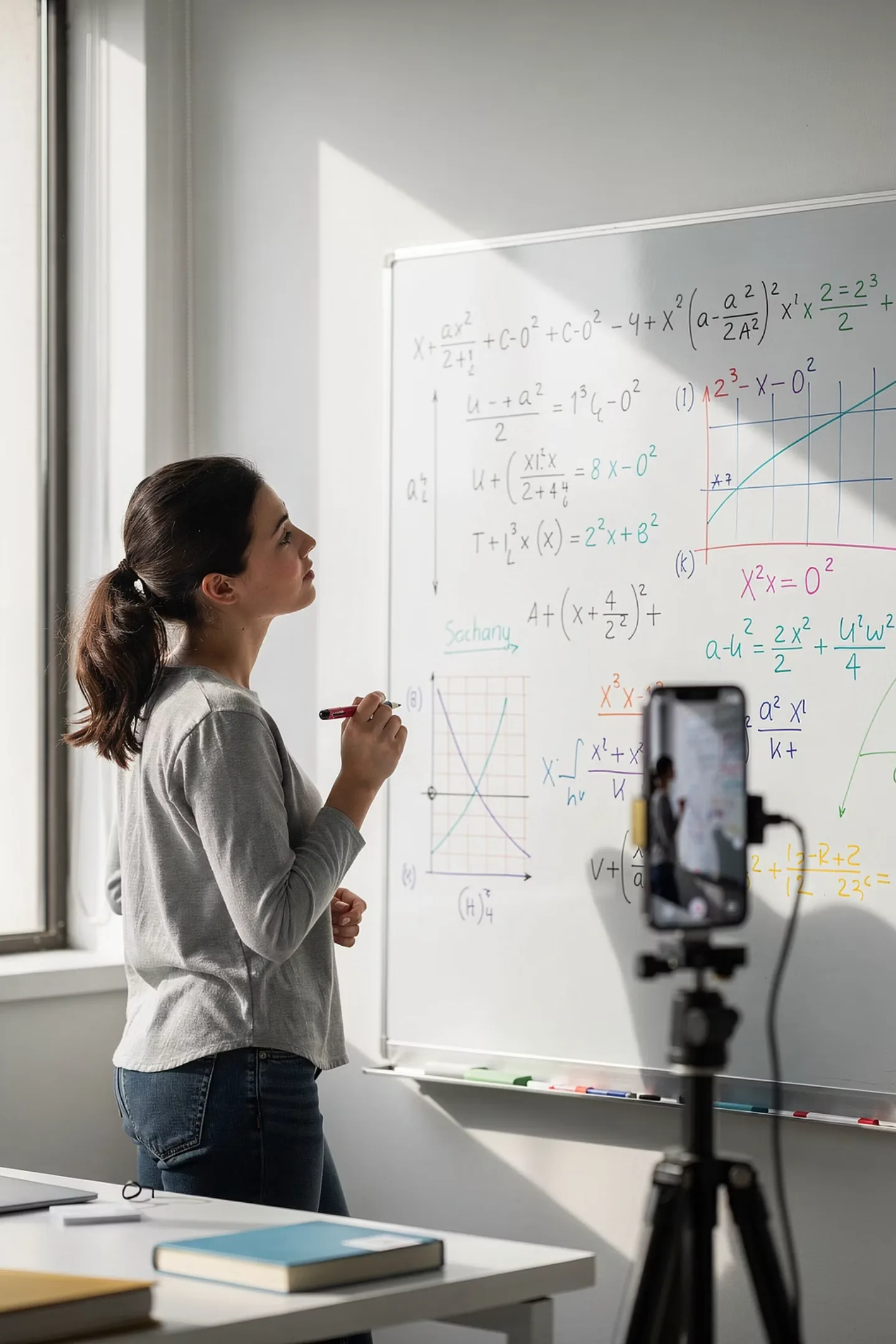 A learner solving math with iRobin real-time tutoring.